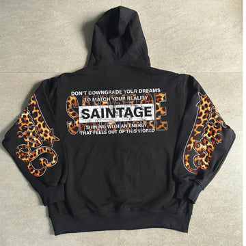 Saintage Graphic Print Pullover Hoodie