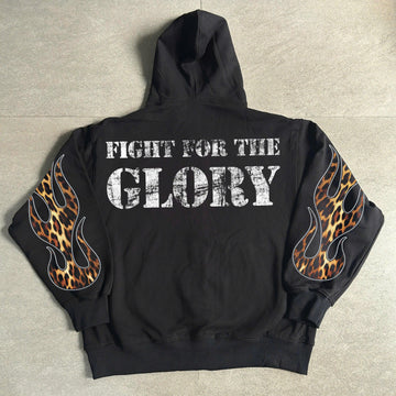 Fight For The Glory Graphic Print Pullover Hoodie