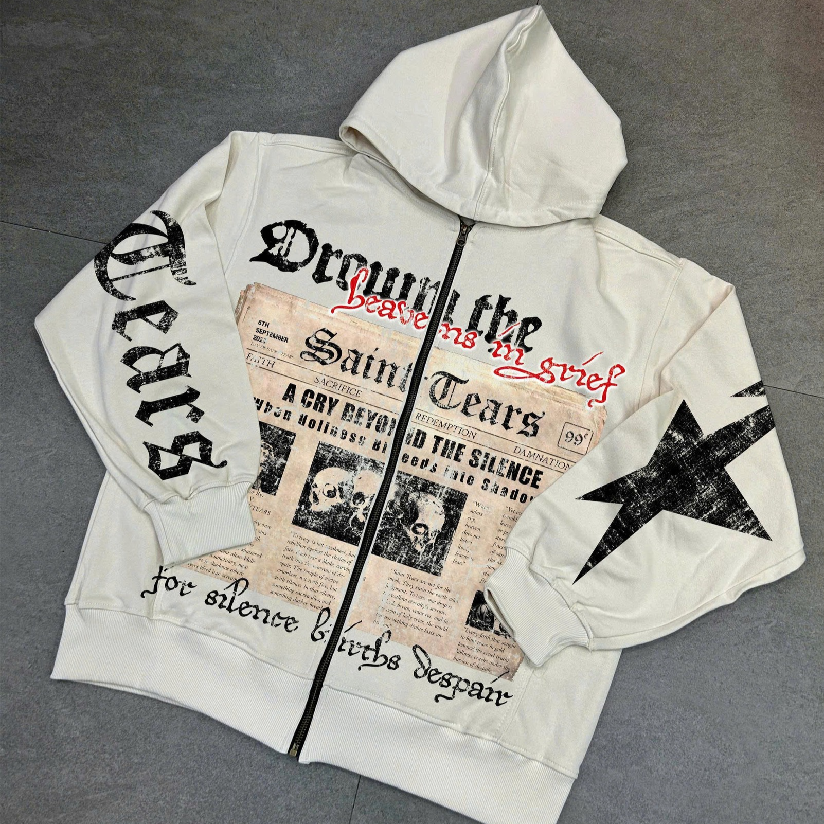 American Y2K New Hip Hop Trend Zipper Hoodie
