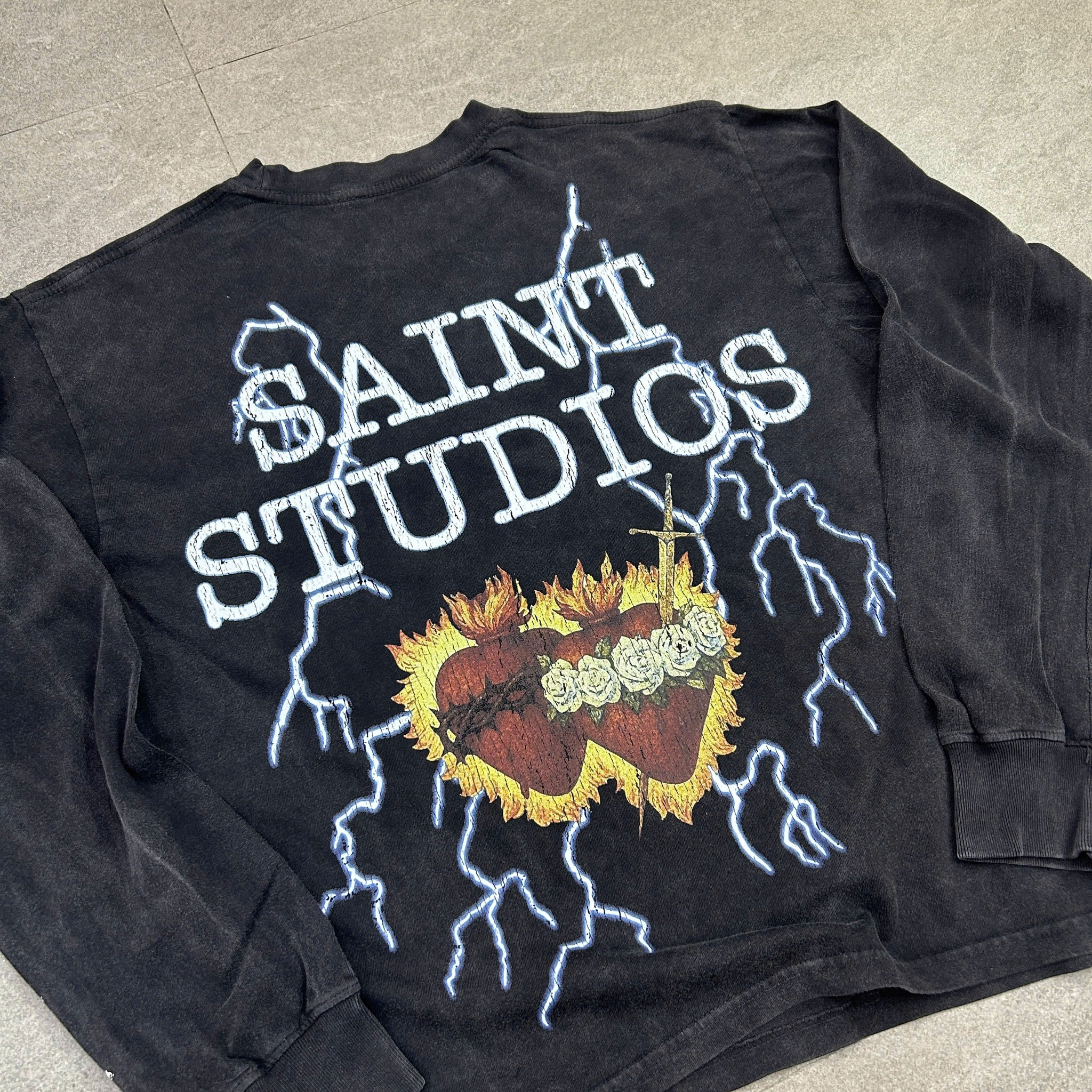 Religious Graffiti Graphic Long Sleeve T-Shirt 