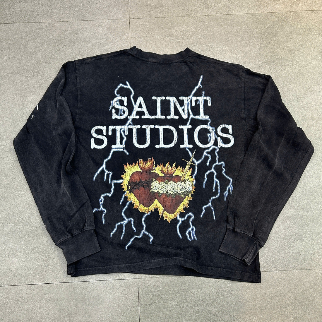 Religious Graffiti Graphic Long Sleeve T-Shirt 
