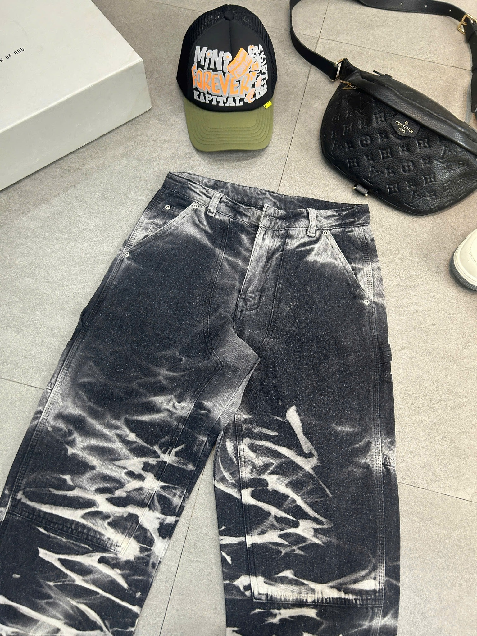 Black And White Ripped Jeans