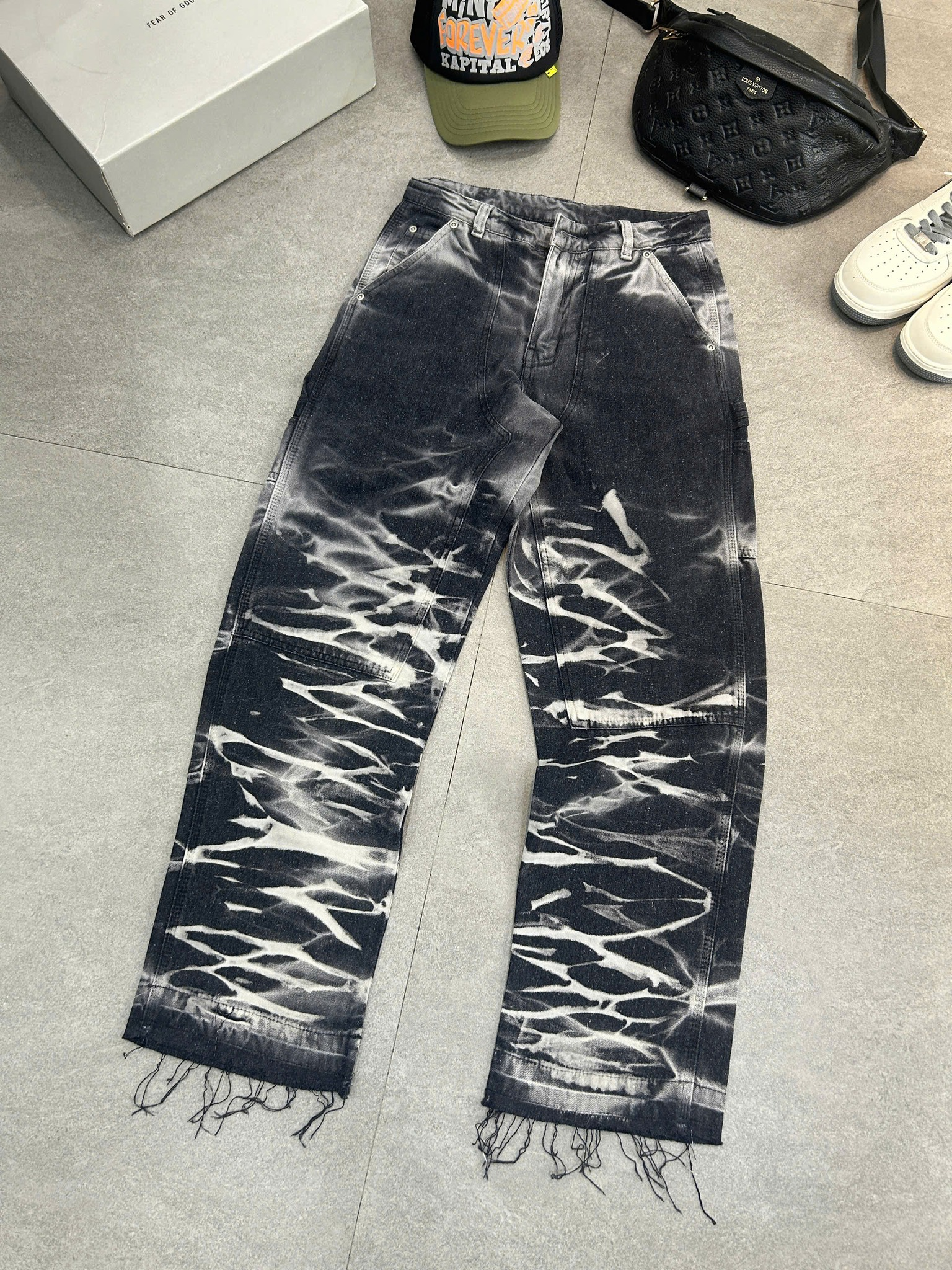 Black And White Ripped Jeans