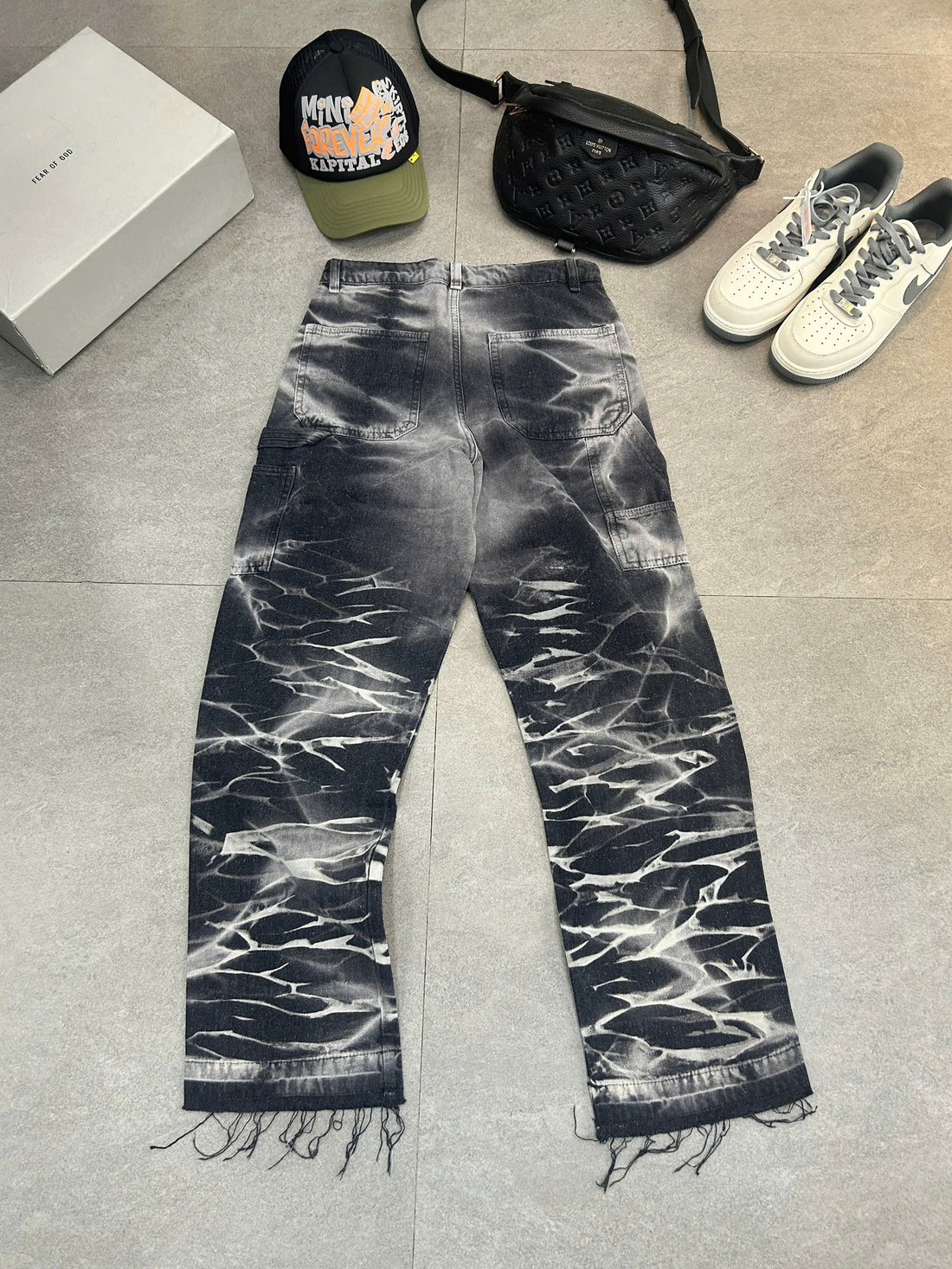 Black And White Ripped Jeans