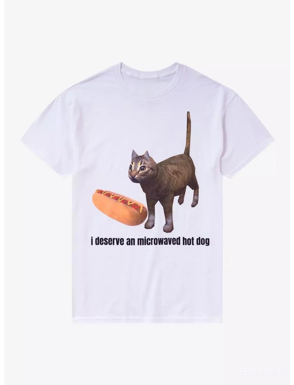 Cat Hotdog Meme T-Shirt