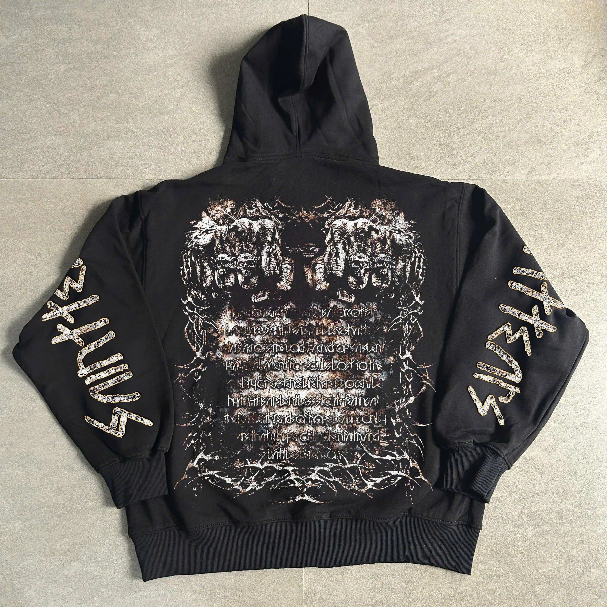 Savage Thorn Vintage Graphic Washed Hoodie